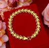 Pulseira Versátil em Formato de Coração Banhada a Ouro Genuíno para Mulheres, Joia de Contas Atratoras de Sorte para Mulheres, Pulseira de Ouro para Casais Atratora de Riqueza