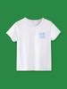 Camiseta Infantil de Algodão Puro Branco de Manga Curta Personalizada Personalizada Jardim de Infância Logotipo Estampado Roupa de Turma Camiseta Publicitária Estampada