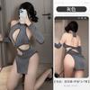 Uniforme Sexy de Secretaria Lencería, No Necesita Quitarse, Falda Sedosa Apasionada con Abertura 8555