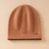 Chapéu de Tricô Feminino Moda Chapéu Puro Caxemira Outono Inverno Chapéu Quente Chapéu Emagrecedor de Rosto Chapéu para Ciclismo ao Ar Livre Chapéu para Frio