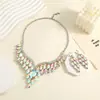 Set de Collar Exagerado Retro Europeo y Americano de Cristal en Forma de Gota de Agua de Alta Resistencia, Accesorios para Vestido de Banquete, Fábrica de Origen Transfronteriza