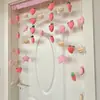 Cortinas de Hilo de Melocotón con Lindas Decoraciones de Frutas y Abejas para Niñas, Cortinas para Puerta Divisoria, Decoraciones Colgantes, Cortinas Decorativas para Dormitorio