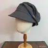 Gorra de estilo retro japonés con botones plisados para mujer, protección solar para primavera y verano, hace que la cara se vea más pequeña, ligera, transpirable, versátil y elegante, sombrero nube