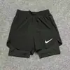 Pantalones Cortos Deportivos de Verano para Correr, Nadar, Atletismo, de Secado Rápido para Entrenamiento, con Tres Puntos Anti-Exposición, de Moda, de Doble Capa, de Dos Piezas para Hombre