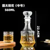Venta al por mayor transfronteriza de decantadores de whisky de estilo europeo, versión engrosada, botellas de vino y licor XO grabadas de moda