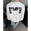 Camiseta de Manga Larga Estilo High Street Americano Gato Demonio para Hombre, Nueva Marca de Tendencia Otoño 2025 Sudadera Holgada para Pareja