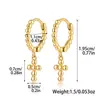 Pendientes de Plata de Ley S925 con Forma de Cruz Estilo Ins Transfronterizo Tendencia Europea y Americana Lujo Accesible Pendientes Elegantes de Gama Alta