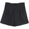 Shorts de Lana de Cintura Alta para Mujer Ropa de Abrigo Otoño e Invierno Nuevo Otoño Adelgazantes Casuales Pantalones de Pierna Ancha Invierno Negro Básicos Shorts para Realzar el Trasero