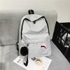Nova Mochila Estilo Universitário Bolsa Escolar Lona Cor Sólida Simples Estudantes do Ensino Fundamental e Médio Casual Homens e Mulheres Mochila de Viagem Leve