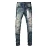 Jeans pitillo ajustados y rasgados de moda americana de alta calle transfronterizos para hombre