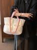 Bolsa Feminina Nova, Bolsa de Mão Jaqueta de Penas de Alto Nível, Grande Capacidade, Bolsa de Ombro de Algodão da Moda para Outono e Inverno, Bolsa Sacola para o Dia a Dia