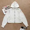 Série Scub Hoodie Feminino de Waffle de Modal com Zíper Curto para Esportes ao Ar Livre Casual Solto Jaqueta de Yoga