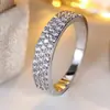 Anillo Ancho Rongxing de Lujo Ligero Transfronterizo Doble Fila Completamente Incrustado con Piedras, Disponible en Múltiples Colores, Accesorio para Bodas, Fiestas y Uso Diario