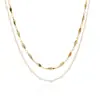 2019 Nuevo collar de perlas lisas multicapa de moda europea y americana, gargantilla de metal, collar de personalidad exagerada