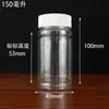 Frasco 150ml 200ml Garrafa Plástica Pet Transparente Garrafa com Seção de Bambu Diâmetro Grande Frasco Amostra Selado com Cápsula de Partículas