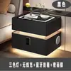 Mesita de noche inteligente de madera maciza, mesita de noche minimalista moderna, estilo dormitorio crema, mueble de almacenamiento multifuncional para el hogar de lujo ligero
