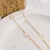 Pacote 14K Ouro Real Cor Preservação Estrela Lua Corrente Moda Feito à Mão Corrente Dispersa Colar Pulseira Joias Combinando Material da Corrente