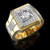 Zhen Rong desea nuevo reloj de simulación de diamantes Mosan anillo para hombre europeo y americano chapado en oro de dos colores anillo de compromiso