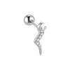 Clavo de acero inoxidable chapado en oro de 18 quilates con circonita para cartílago, joyería de piercing microincrustada, exquisita y compacta