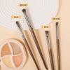 Set de 4 Brochas de Sombra de Ojos de Lana para Principiantes, Brochas para Difuminar Detalles de Ojos, Brochas de Maquillaje de Pelo Animal, Brochas de Maquillaje Portátiles