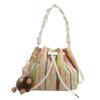 Bolsa pequena de cordão com textura suave da moda para mulheres 2024 primavera nova bolsa balde combinando com tudo ins para mulheres