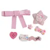 Gatito de Dibujos Animados Tridimensional Cuadros Rosas Estrella de Cinco Puntas Accesorios DIY Adorno para el Cabello Flor para Zapatos Accesorios Decoración para Zapatos de Agujeros Venta al por Mayor