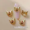 Nueva Máscara de Zorro Arte para Uñas Pedrería Cobre Incrustado Zirconia Colgante Pulsera Zorro Hueco Llama Kits de Arte para Uñas Accesorios Collar Pulsera