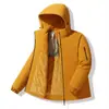 Otoño e Invierno Nuevo Patchwork Cremallera Unisex Forro de Grafeno con Capucha Chaqueta de Algodón Calidez Personalización Empresarial Compra Grupal