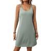 Amazon 2025 Europa y Estados Unidos comercio exterior transfronterizo verano nuevo color sólido cuello redondo tirantes suelto sin mangas vestido mujeres