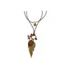 Collar de Pluma de Bronce para Mujer, Estilo Étnico Bohemio, Diseño Largo de Doble Capa, Accesorio de Alta Gama con un Toque de Nicho y Sofisticado