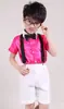 Novo conjunto de roupas de coral infantil roupas de apresentação infantil manga curta suspensórios infantis fabricantes de roupas de performance atacado