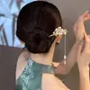 Novo grampo de cabelo antigo estilo chinês com borla para mulheres, elegante e versátil, adequado para Hanfu, cheongsam e penteados presos