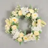 Simulación de Verano Transfronteriza Corona de Peonías Fiesta Navideña Decoración del Hogar Corona de Pared Decoración de Primavera Amazon