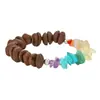 Pulseira de Grãos de Café Naturais para Meninas no Verão, Contas com Design de Nicho Queijo Sal Marinho, Presente Versátil para Melhores Amigas, Pulseira de Pedriscos