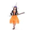 Fantasia Infantil de Halloween Meninas Bruxa cosplay Vestido de Princesa Vestido Vestir Fantasia Jardim de Infância Bruxa Fantasia Traje de Performance