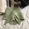 Bufanda Triangular Cruzada Nudada Doble Propósito Estilo Nuevo Chal de Color Puro Moda Coreana para Mujer Protector de Cuello Bufanda Pequeña de Punto Versátil