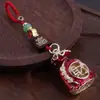 Nuevo Llavero de Carruaje de Caballo del Zodiaco 3D Incrustado con Diamantes Estilo Chino Metal Lindo Colgante de Bolsa Unisex Llavero