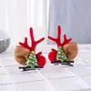 Diadema de Navidad para niños, par de pinzas para el pelo, pinza de asta, diadema de flor linda para niños, diadema de Navidad DIY