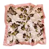 Cachecol Transfronteiriço, Cachecol de Seda para Mulheres, Cachecol Quadrado Grande de 90cm, Tecido de Cetim, Cachecol de Pescoço Combinando na Moda, Cachecol de Cetim Estampado Elegante