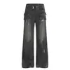 Calça Casual Reta com Múltiplos Bolsos Feminina Marca 2026, Jeans Tendência Estilo Vintage, Fornecimento Atacado 04