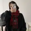 Conjunto de Bufanda Cuadros Grandes Estilo Coreano Invierno Cálido Portátil Regalo de Bienestar Navideño para Empleados de Empresa Compra Grupal al Por Mayor