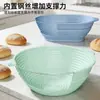 Cesta de Fermentación de Pan Transfronteriza, Cesta de Fermentación Redonda de Acero Inoxidable y Silicona, Plegable y Portátil, Se Puede Usar en el Microondas, Haciendo el Horno Multifuncional