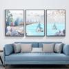 Pintura Decorativa para Sala de Estar Pintura de Parede de Fundo para Sofá Pintura de Parede Suspensa Moderna Simples Mural Estilo Nórdico Quarto Parede Tríptico