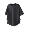 Camiseta de Manga Corta con Textura Vertical Estilo Retro Americano Disfrazada de Nanxia para Hombre, Nueva Ropa de Trabajo Casual Holgada Estilo Verano