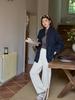 Jeans Rectos de Pierna Ancha Blancos Holgados de Talla Grande para Mujer Otoño e Invierno Caídos Perezosos Adelgazantes Casuales de Color Sólido