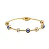 Pulsera Transfronteriza Ojo del Diablo de Acero de Titanio que No se Desvanece para Hombres, Pulsera de Moda Hip-Hop Punk para Mujeres, Accesorio de Lujo Ligero de Gama Alta
