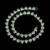 Colar Cruzado Europeu e Americano com Coração de Pêssego Full Diamond Personalidade Criativa Popular Versátil Tendência Joias Combinando Colar