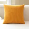Fronha de Veludo Cotelê Cor Sólida Almofada de Sofá Nórdica Luxo Leve Almofada de Sala de Estar Lateral de Cama Almofada Quadrada para Encosto Venda por Atacado