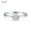Amazon Supply Prata Esterlina s925 Quadrado Zircônia Seiko Doce Fresco Anel Joia Popular de Temperamento Feminino Anel Feminino