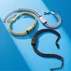 Pulsera de Acero de Titanio para Pareja Hip-Hop Transfronteriza Día del Padre Pulsera Grabada DIY Joyería para Hombre Pulsera Regalo Pulsera Venta al por Mayor